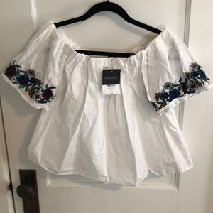 Off-the-shoulder Topshop shirt